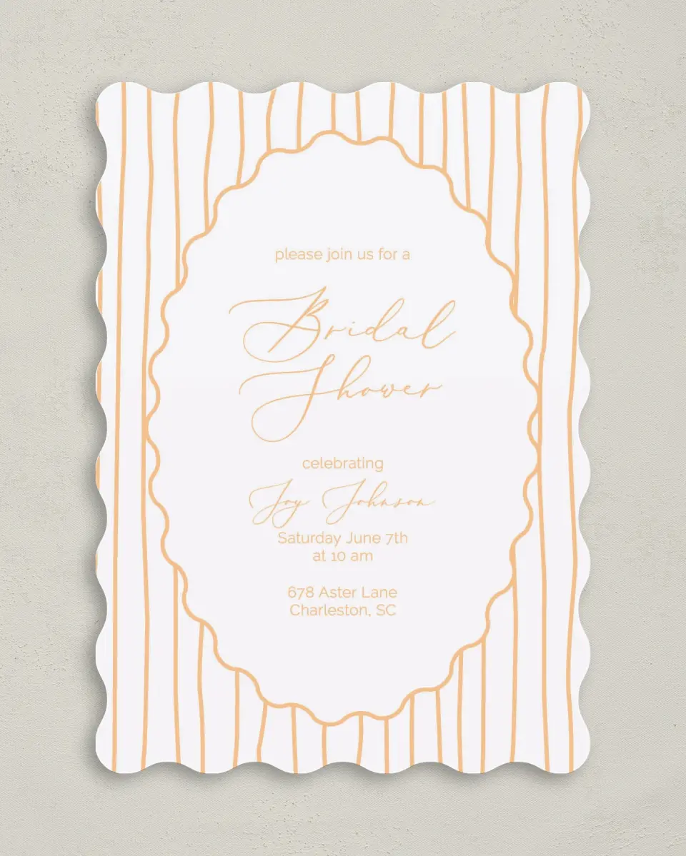 This is a 5" x 7" Bridal Shower Invitation called Vintage Beauty printed in full color on Premium Smooth paper