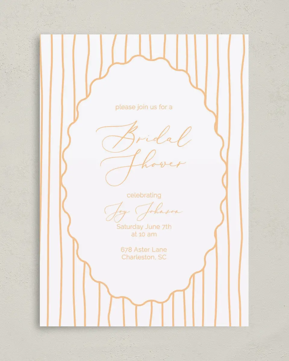 This is a 5" x 7" Bridal Shower Invitation called Vintage Beauty printed in full color on Premium Smooth paper