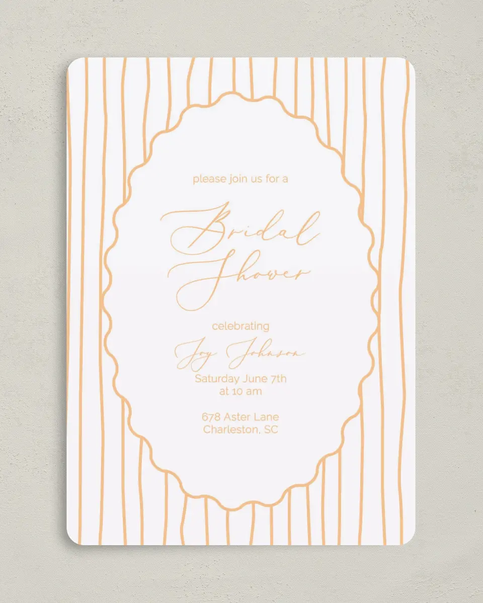 This is a 5" x 7" Bridal Shower Invitation called Vintage Beauty printed in full color on Premium Smooth paper