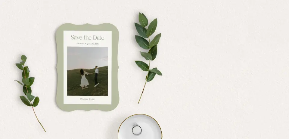 Save the Date Card with Optional Guest Addressing Service