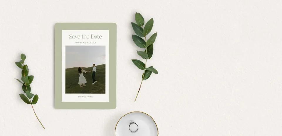 Save the Date Card with Optional Guest Addressing Service