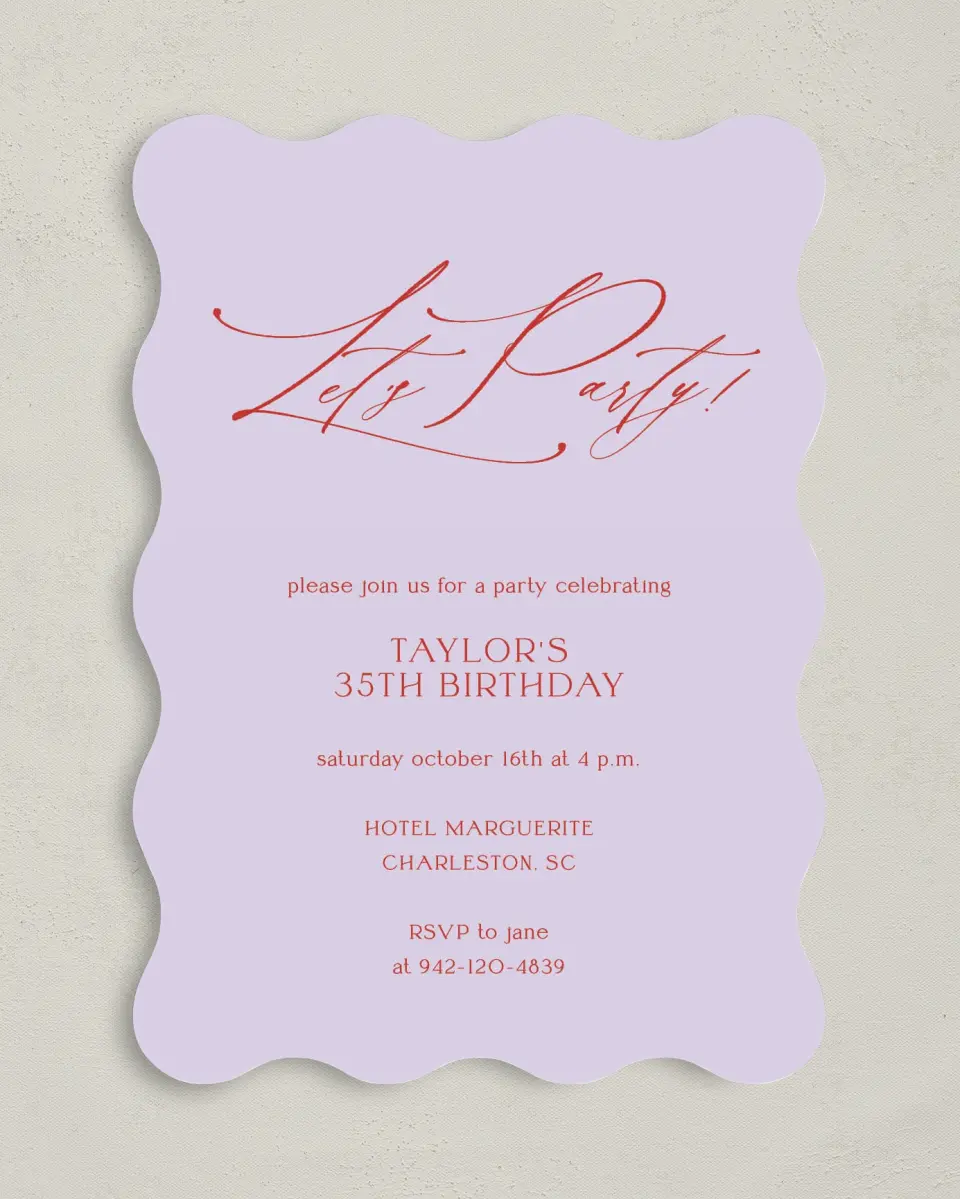 This is a 5" x 7" Birthday Party Invitation called Make a Wish printed in full color on Premium Smooth paper