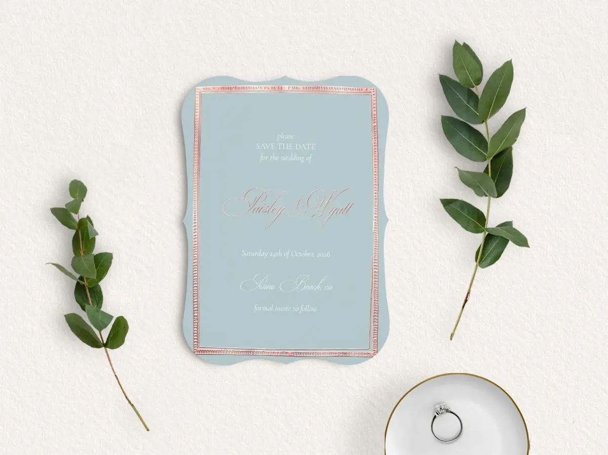 Save the Date Card with Optional Guest Addressing Service