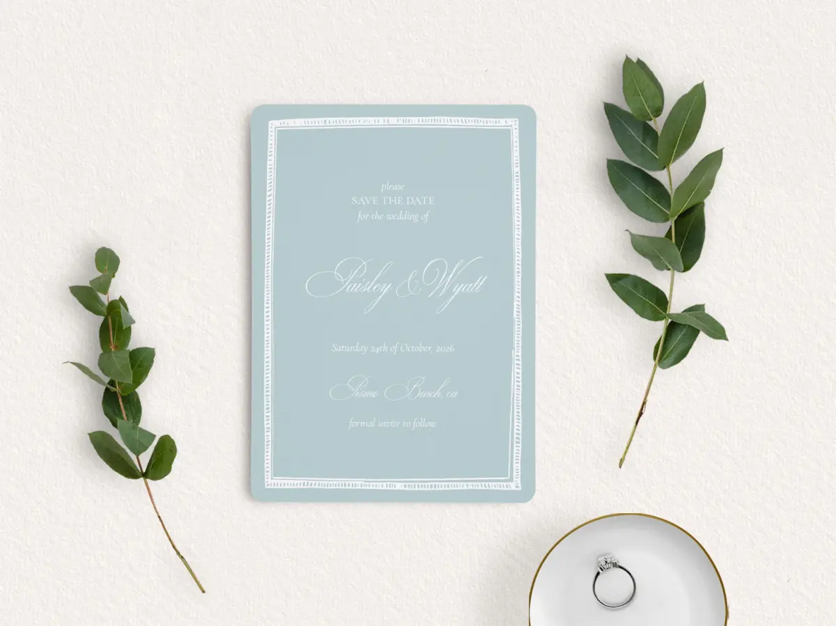 Save the Date Card with Optional Guest Addressing Service