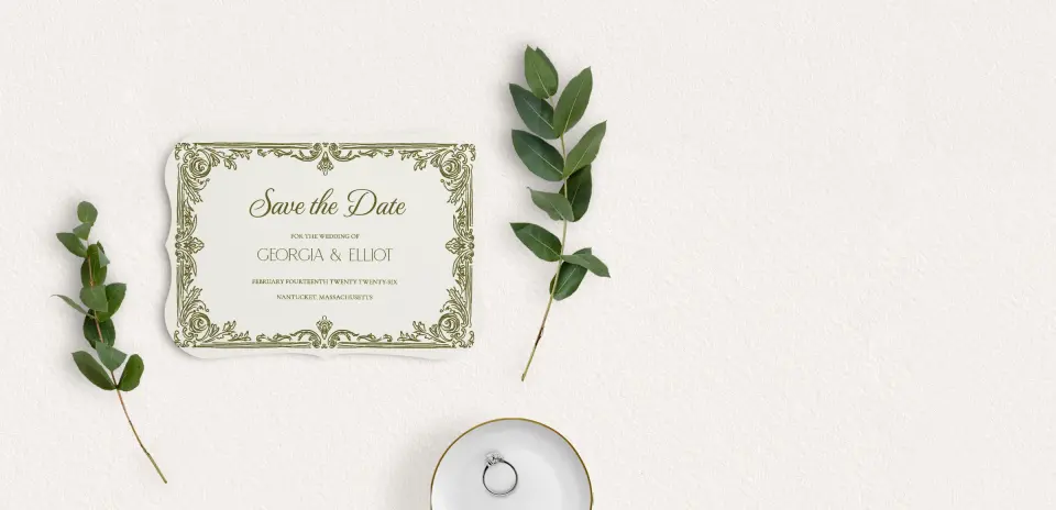 Save the Date Card with Optional Guest Addressing Service