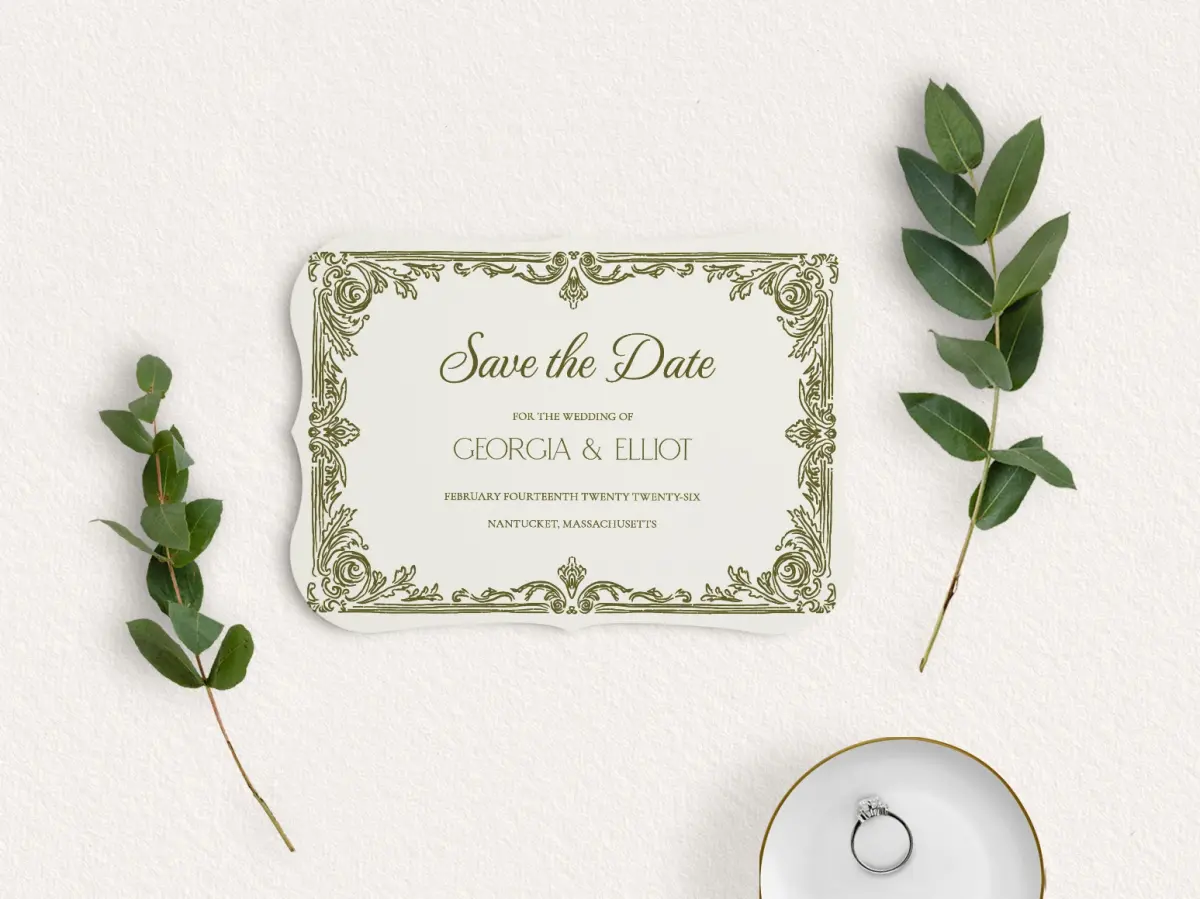 Save the Date Card with Optional Guest Addressing Service