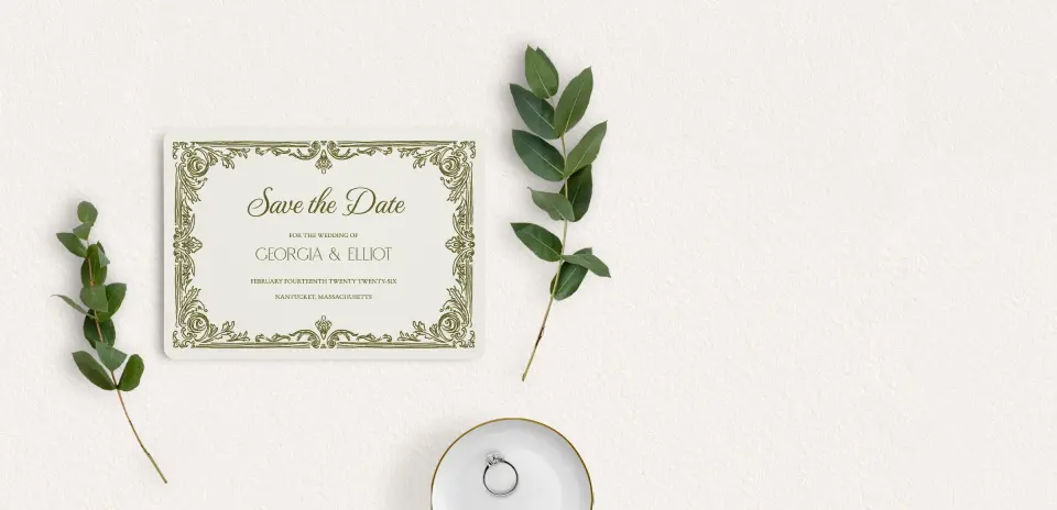 Save the Date Card with Optional Guest Addressing Service