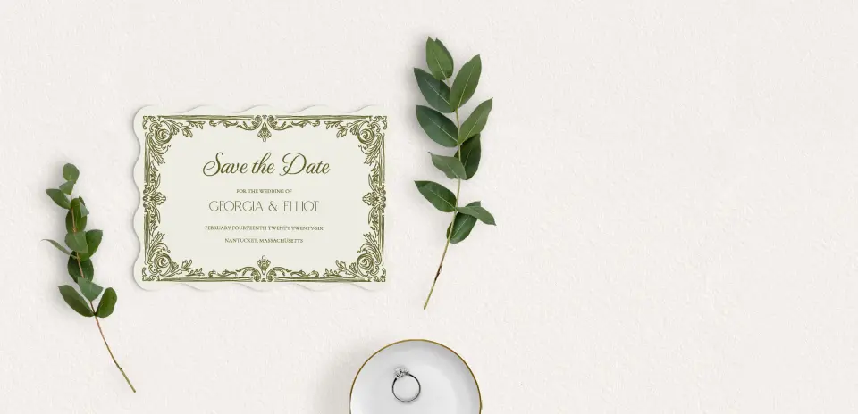 Save the Date Card with Optional Guest Addressing Service