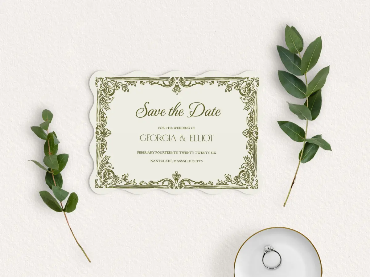 Save the Date Card with Optional Guest Addressing Service