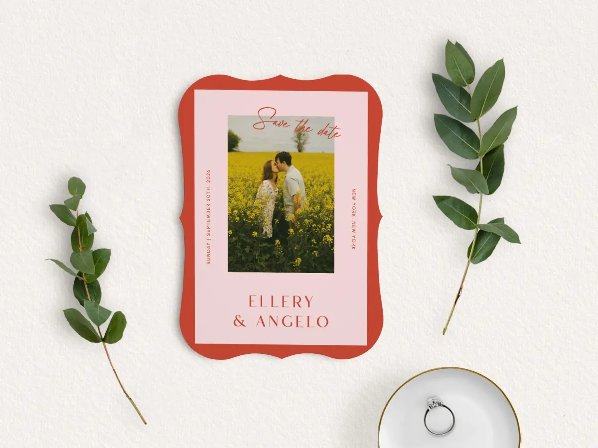 Save the Date Card with Optional Guest Addressing Service