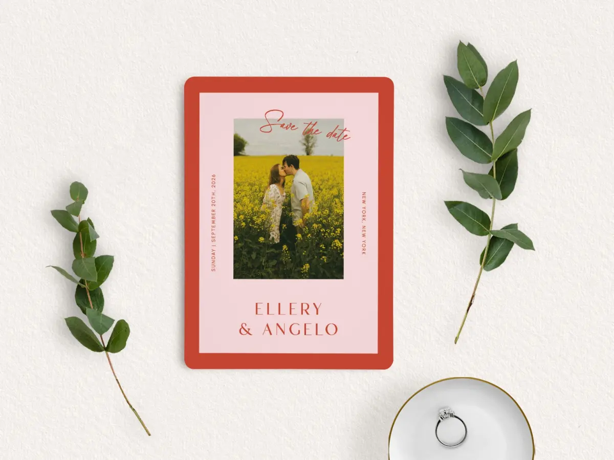Save the Date Card with Optional Guest Addressing Service