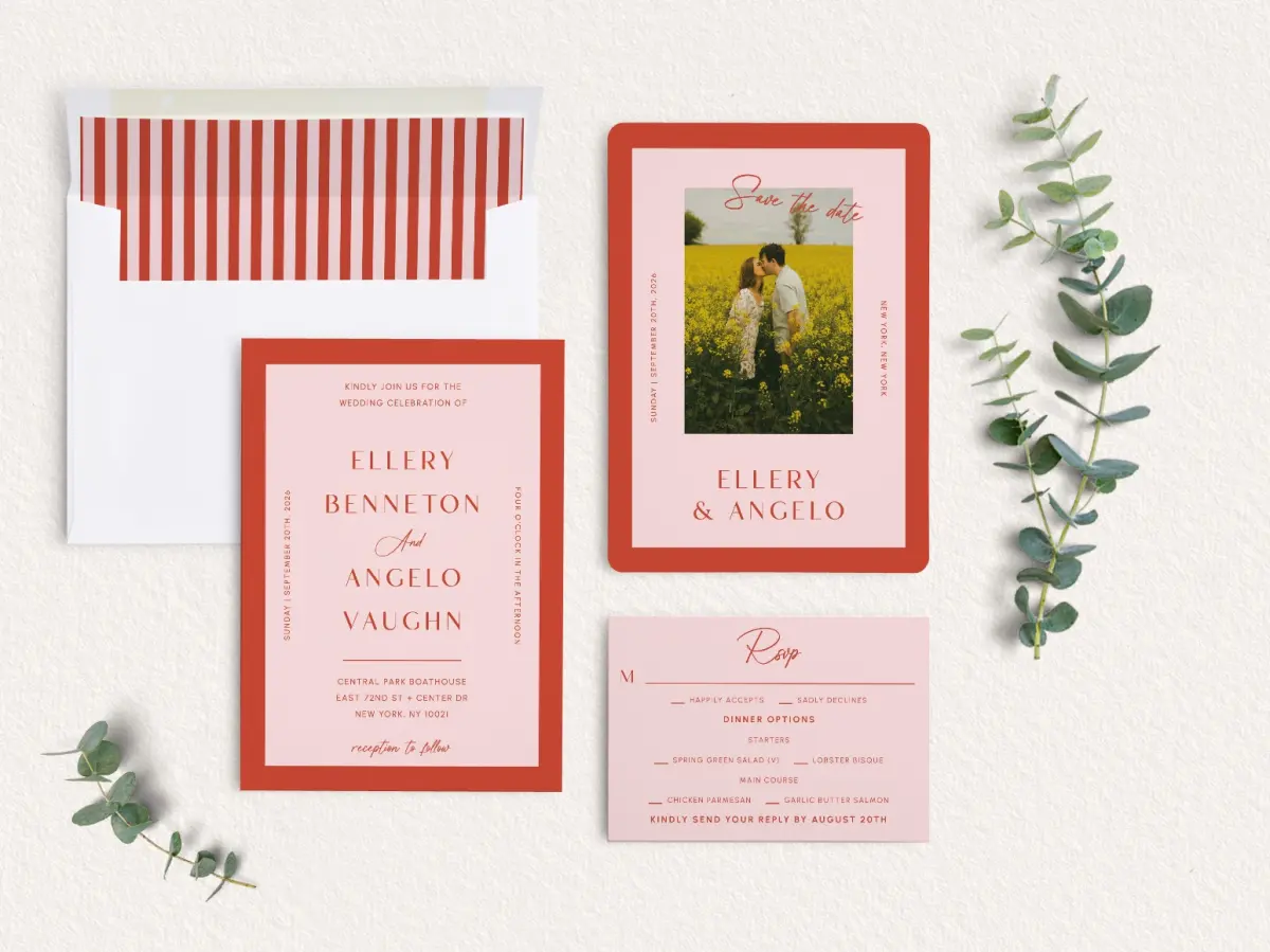 Front of Save the Date Card