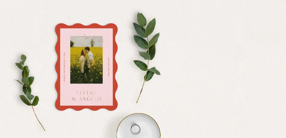 Save the Date Card with Optional Guest Addressing Service