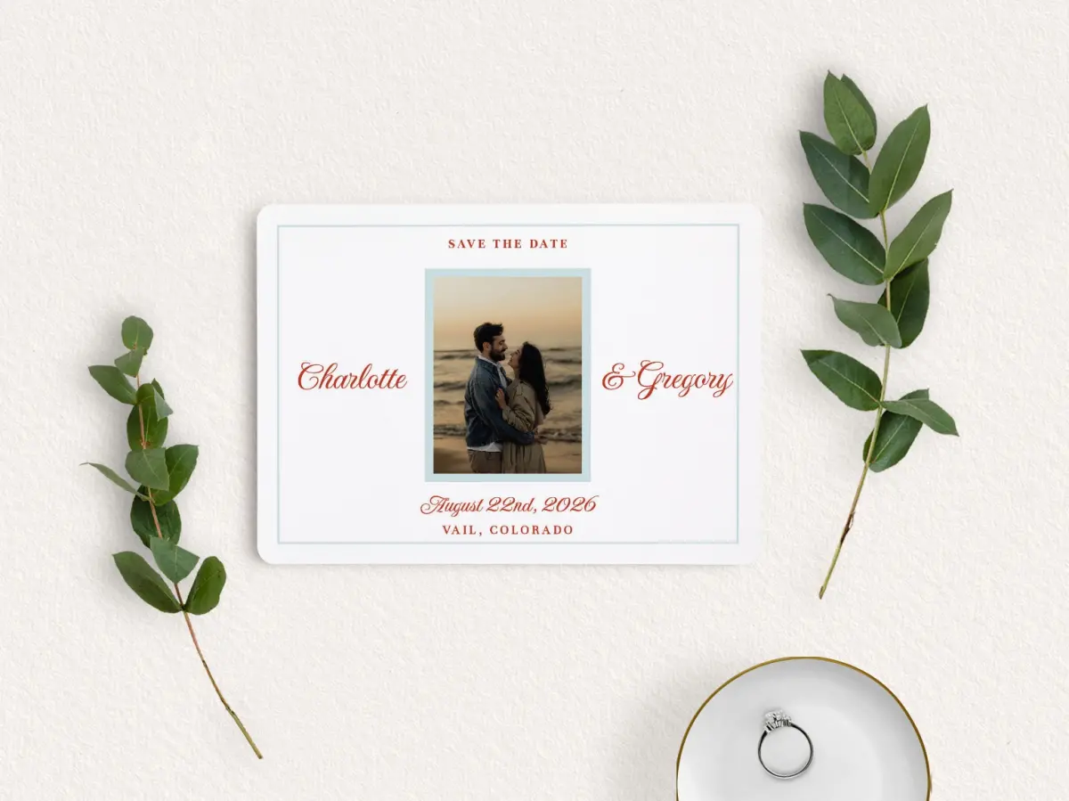 Save the Date Card with Optional Guest Addressing Service