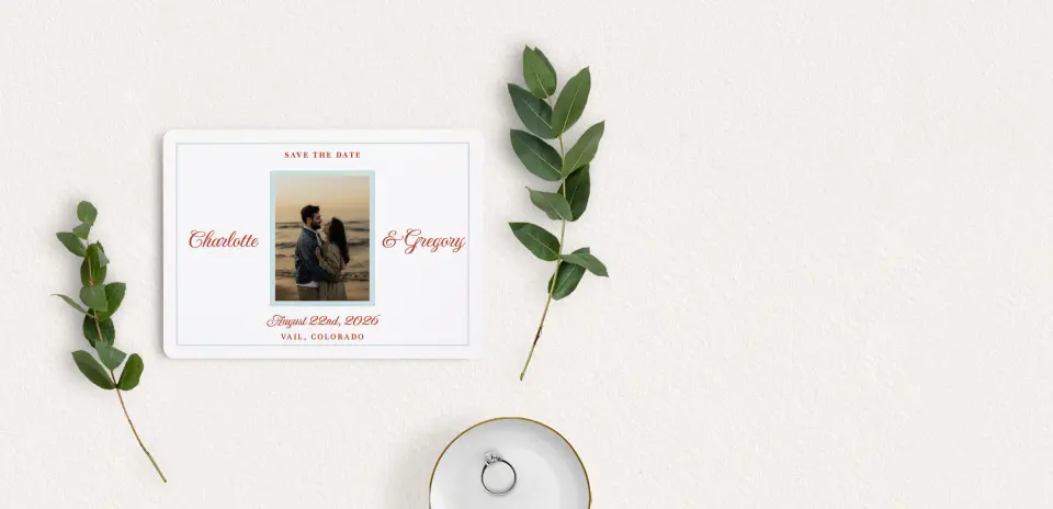 Save the Date Card with Optional Guest Addressing Service