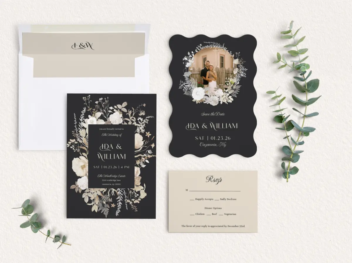 Front of Save the Date Card