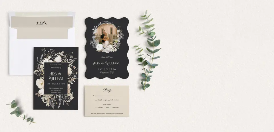 Front of Save the Date Card