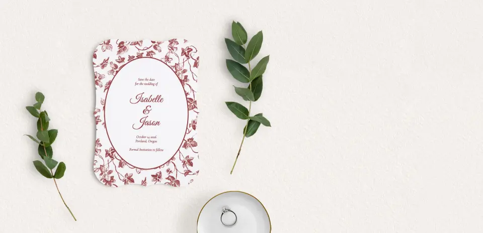 Save the Date Card with Optional Guest Addressing Service