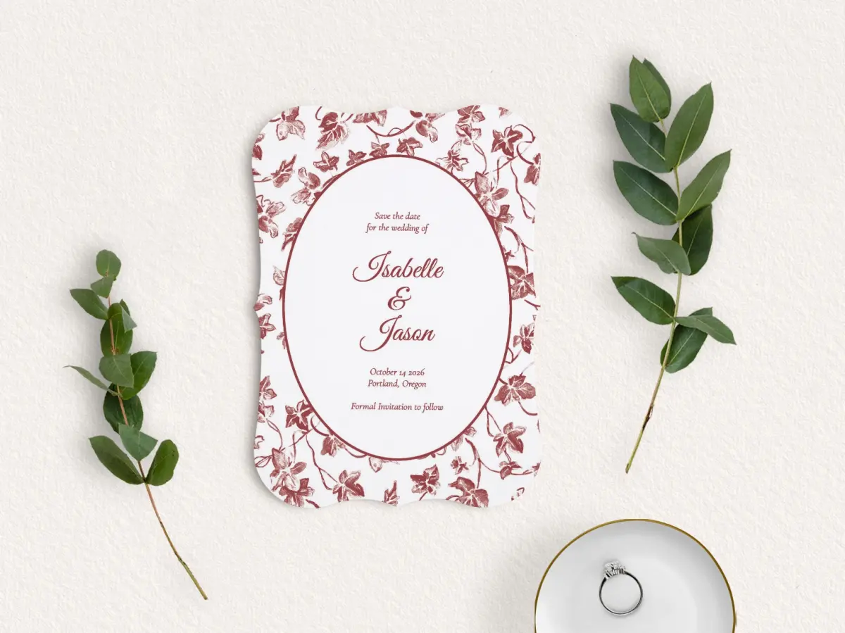Save the Date Card with Optional Guest Addressing Service