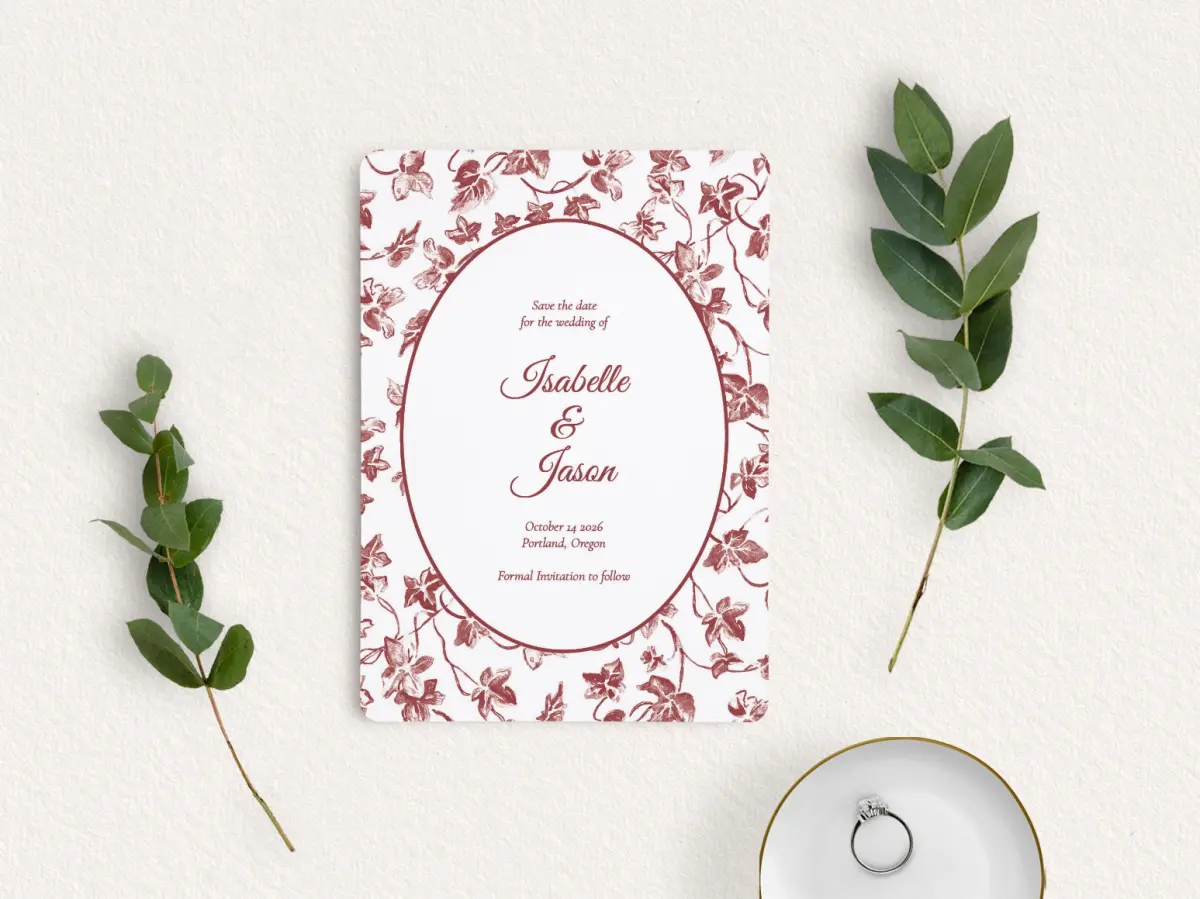Save the Date Card with Optional Guest Addressing Service