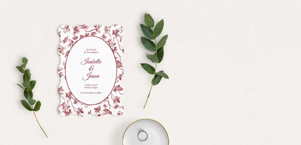Save the Date Card with Optional Guest Addressing Service