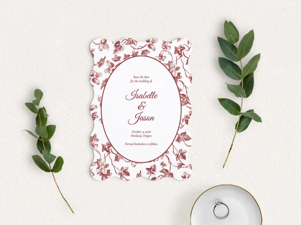 Save the Date Card with Optional Guest Addressing Service