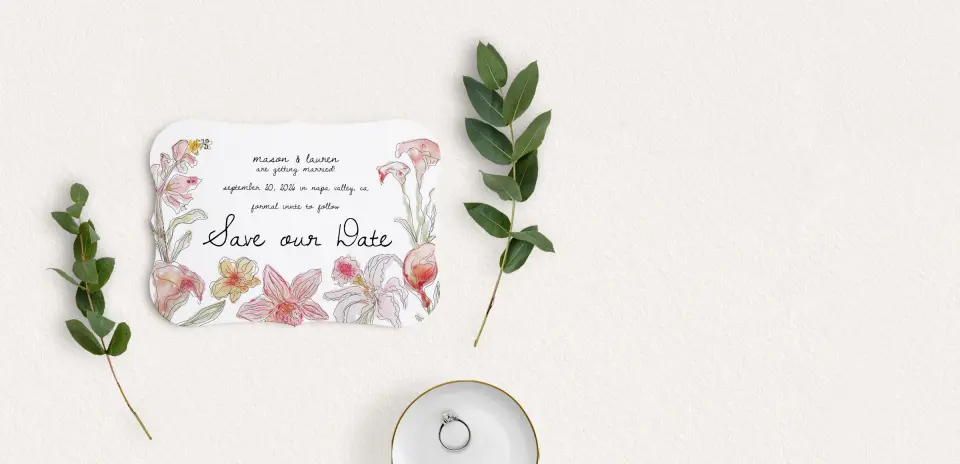 Save the Date Card with Optional Guest Addressing Service