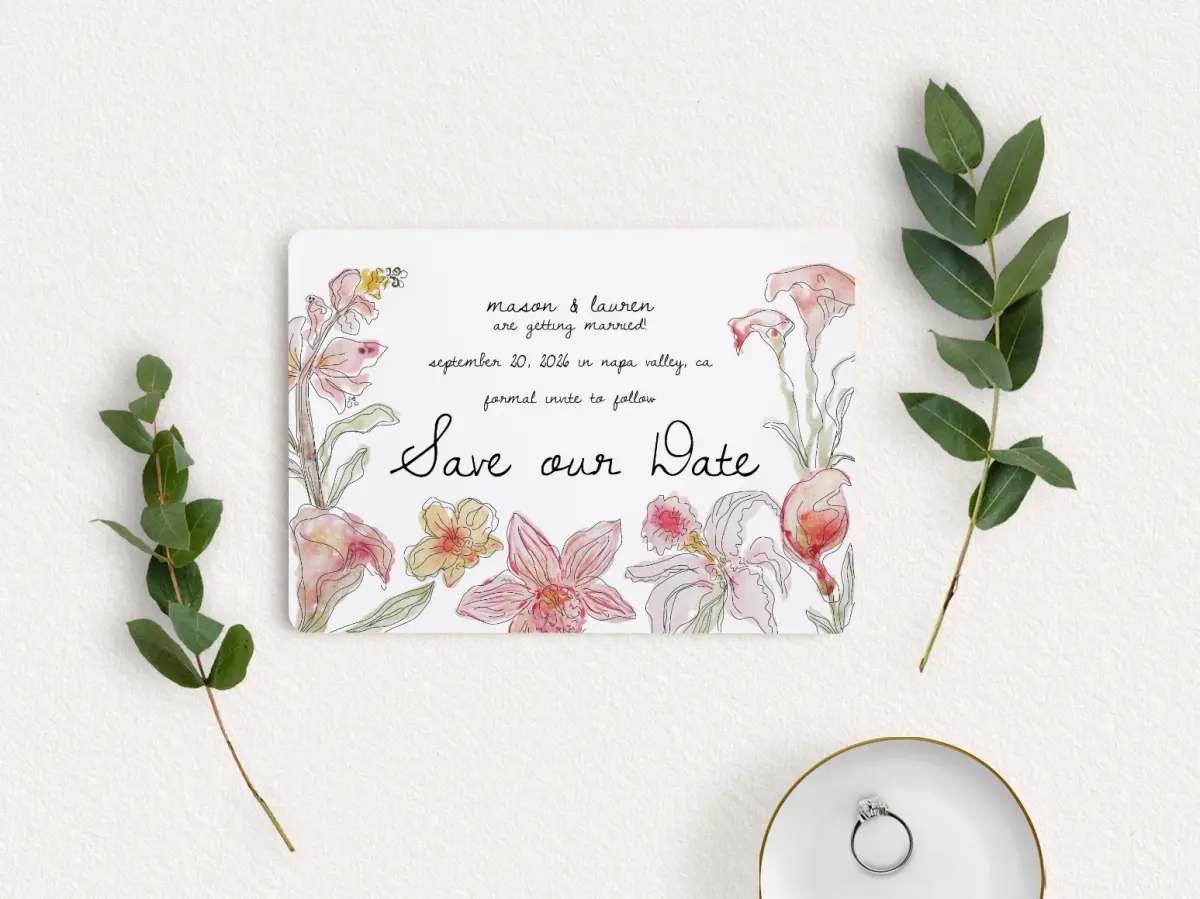Save the Date Card with Optional Guest Addressing Service