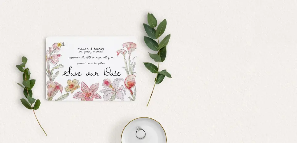 Save the Date Card with Optional Guest Addressing Service