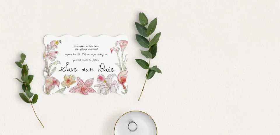 Save the Date Card with Optional Guest Addressing Service