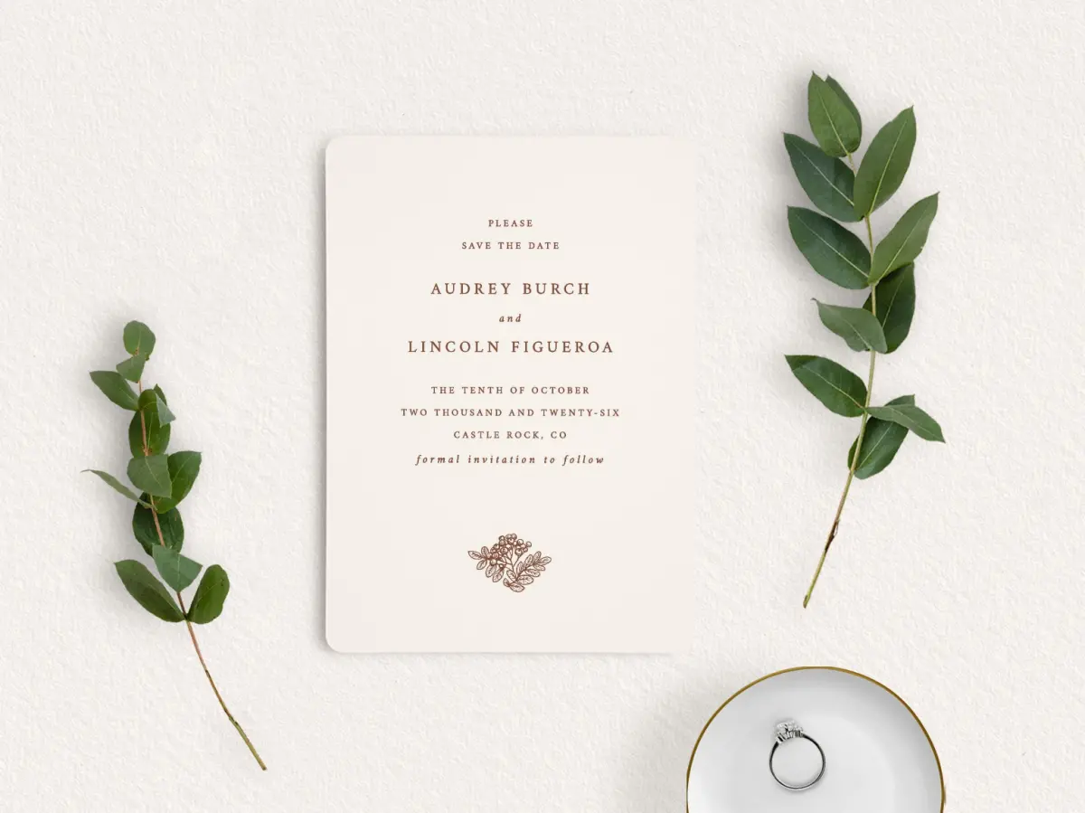 Save the Date Card with Optional Guest Addressing Service