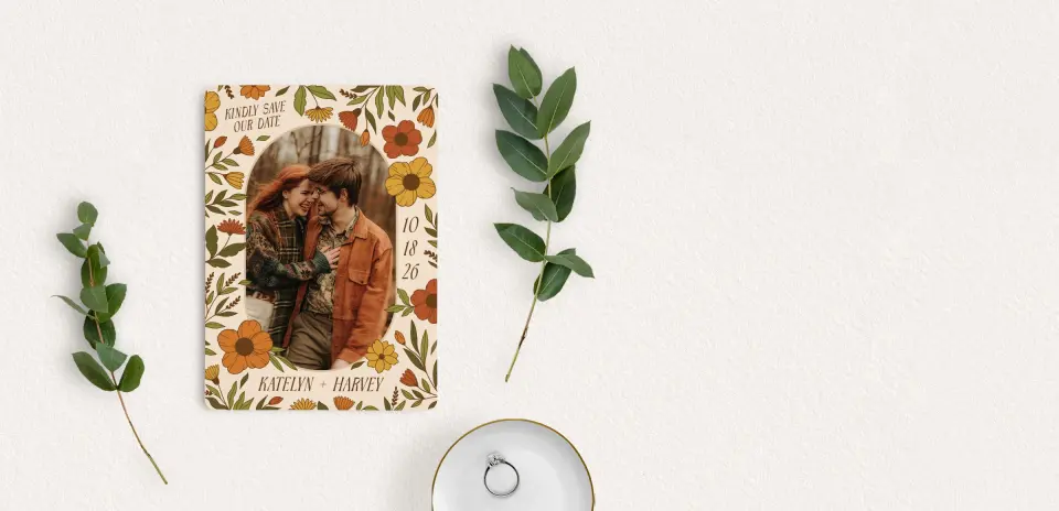 Save the Date Card with Optional Guest Addressing Service