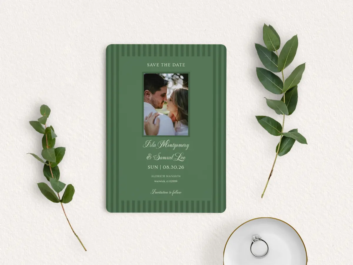Save the Date Card with Optional Guest Addressing Service