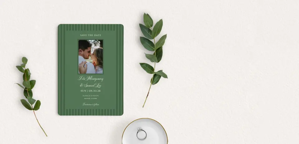 Save the Date Card with Optional Guest Addressing Service