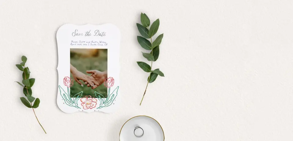 Save the Date Card with Optional Guest Addressing Service