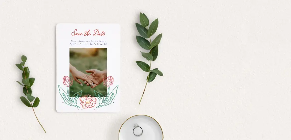 Save the Date Card with Optional Guest Addressing Service