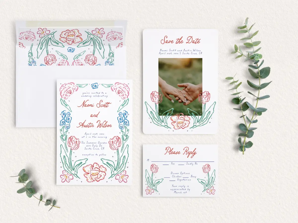Front of Save the Date Card