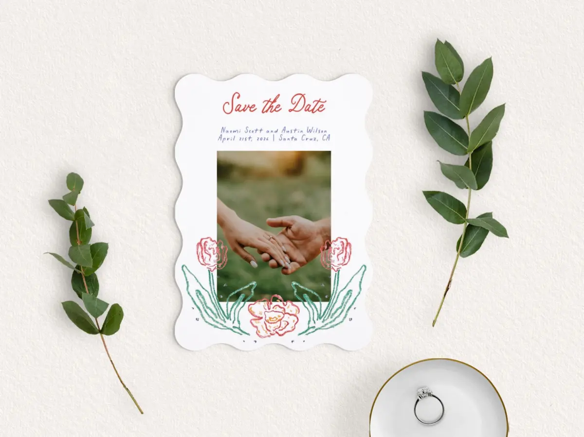 Save the Date Card with Optional Guest Addressing Service