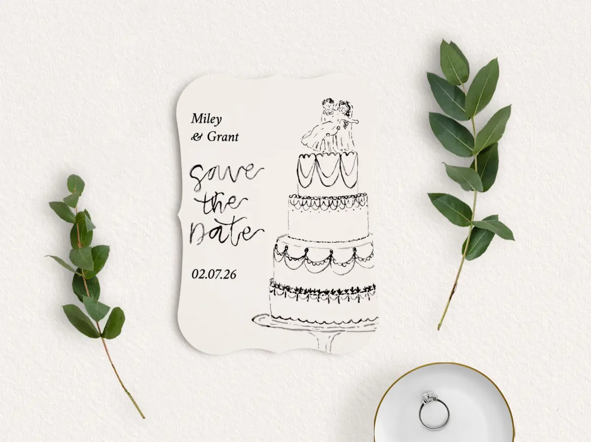 Save the Date Card with Optional Guest Addressing Service