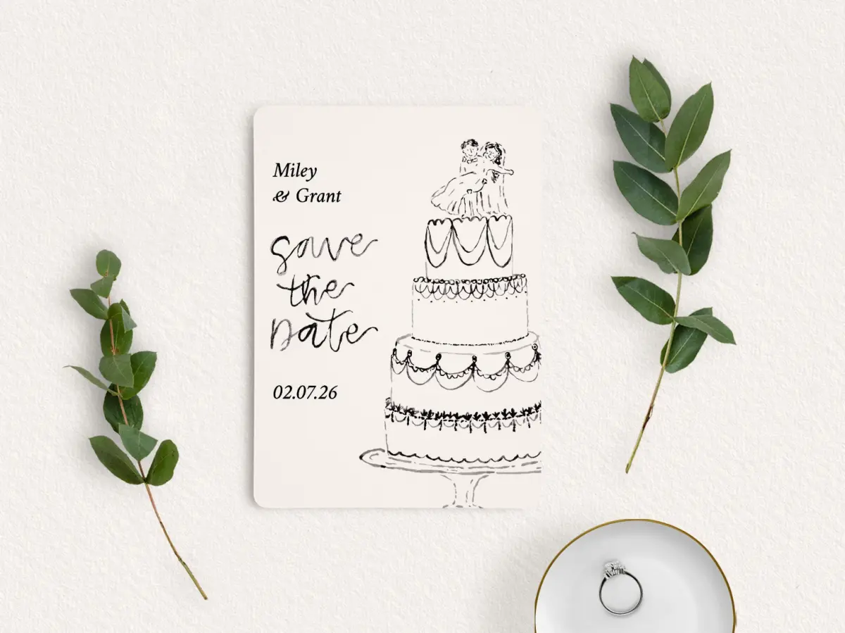 Save the Date Card with Optional Guest Addressing Service