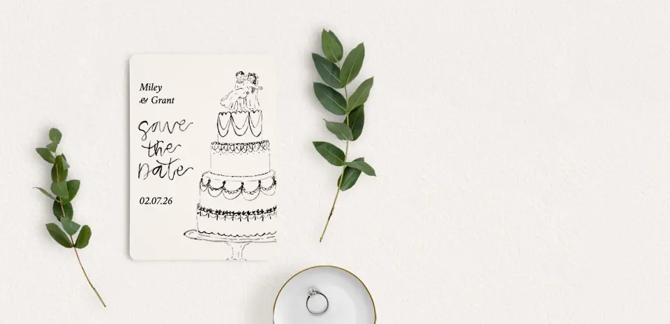 Save the Date Card with Optional Guest Addressing Service