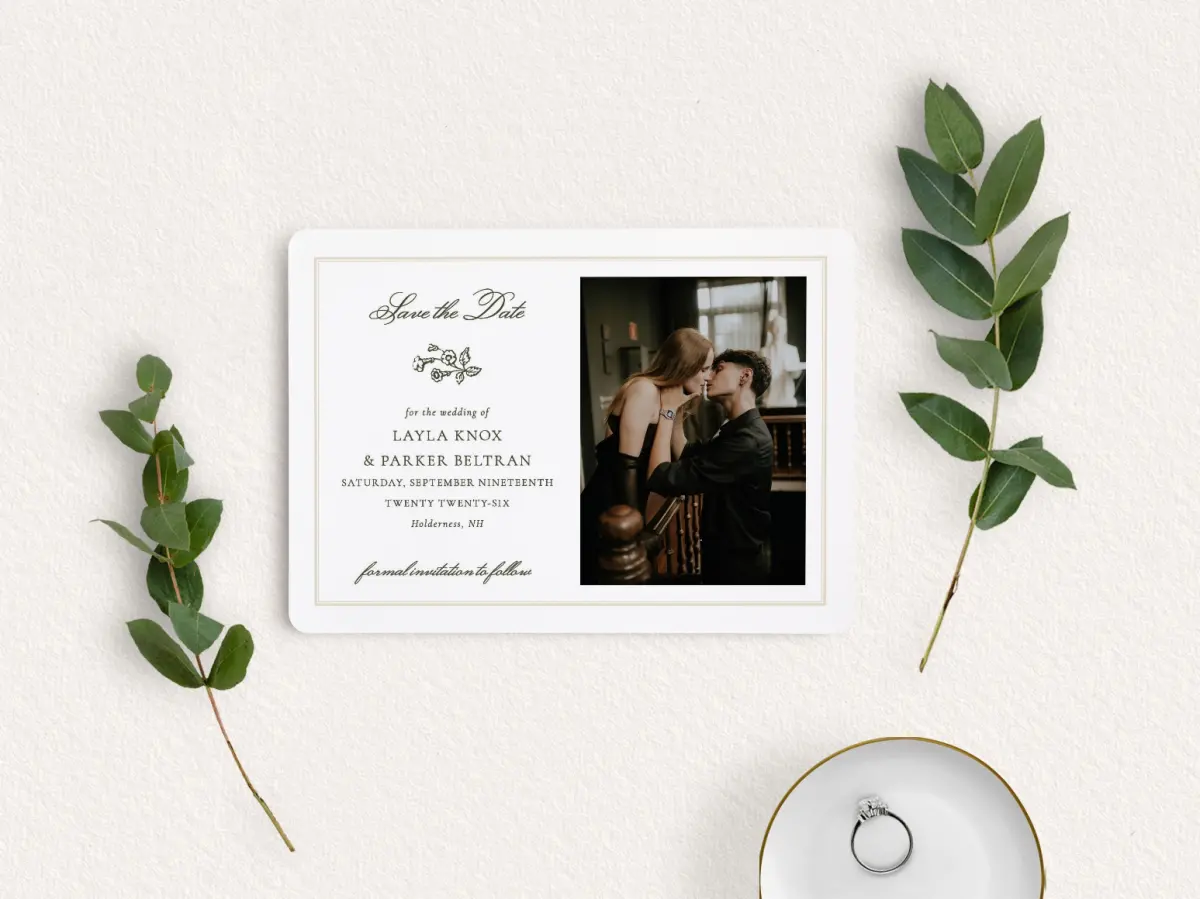 Save the Date Card with Optional Guest Addressing Service