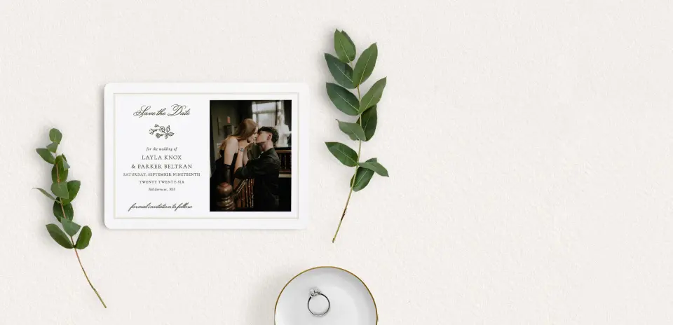 Save the Date Card with Optional Guest Addressing Service