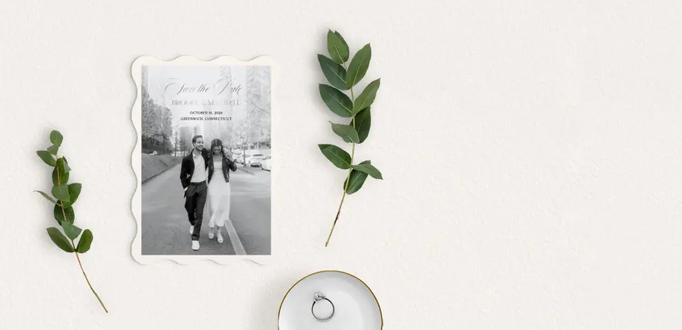 Save the Date Card with Optional Guest Addressing Service