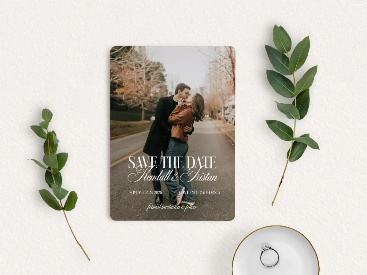 Save the Date Card with Optional Guest Addressing Service