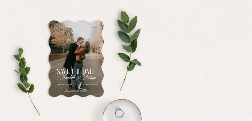 Save the Date Card with Optional Guest Addressing Service