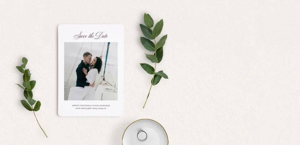 Save the Date Card with Optional Guest Addressing Service