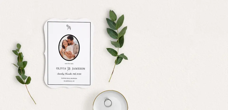Save the Date Card with Optional Guest Addressing Service