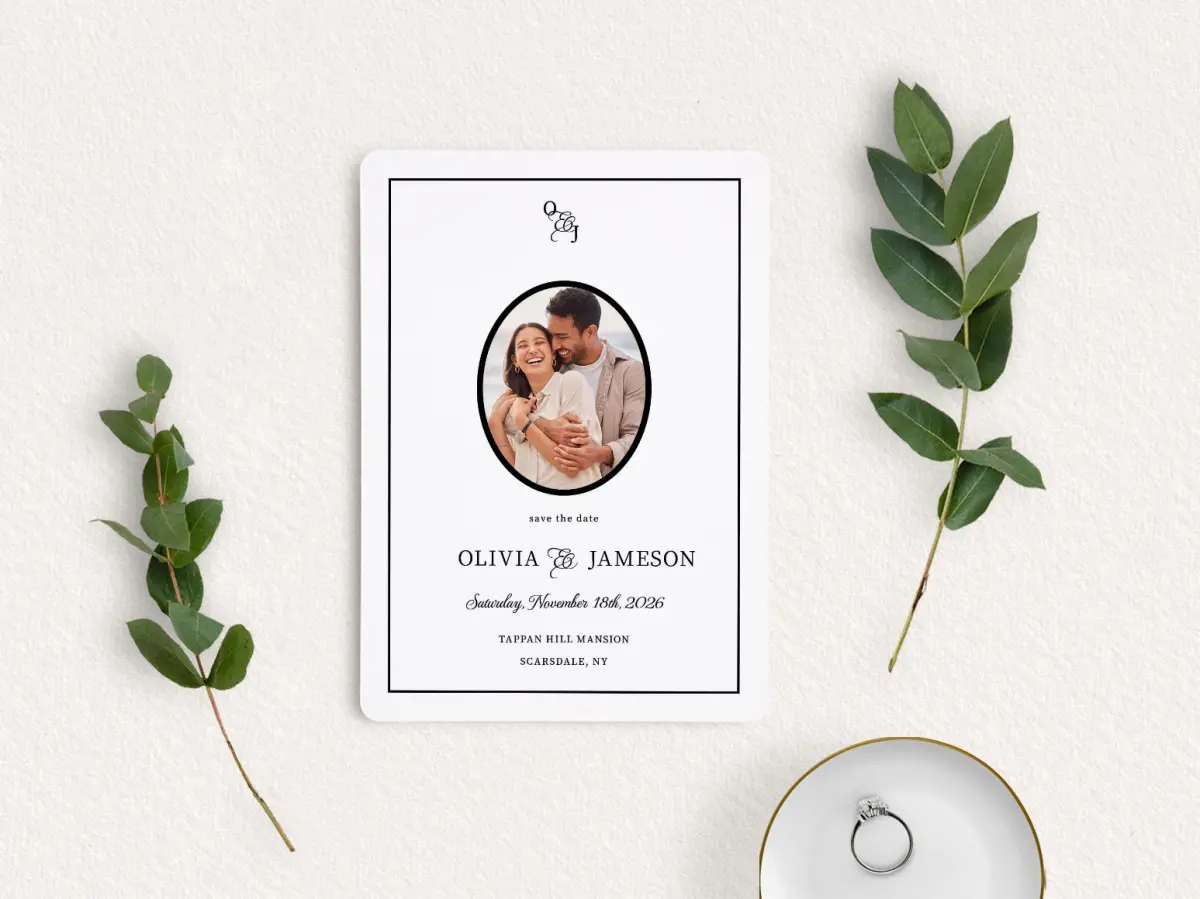 Save the Date Card with Optional Guest Addressing Service