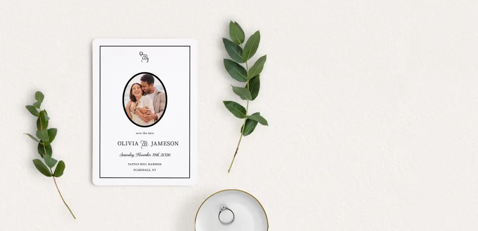 Save the Date Card with Optional Guest Addressing Service